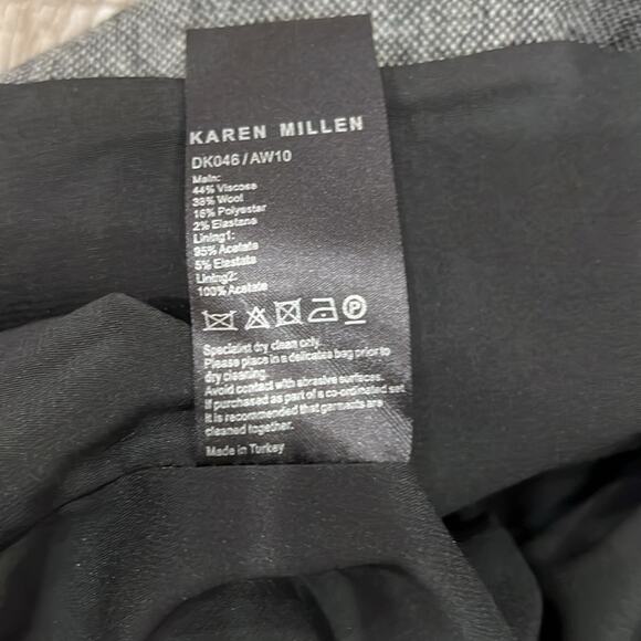 Karen Millen Boat Neck Sleeveless Mini Dress Pepper Grey Size 10 - Picture 8 of 12